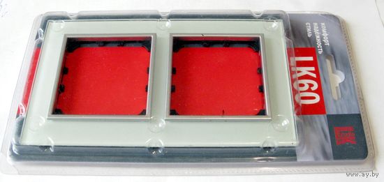 Рамка для выключателей (розеток) стеклянная 2-постовая LK60