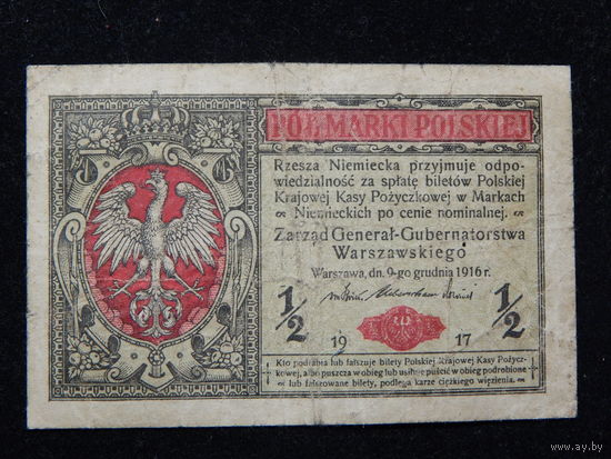Польша 1\2 марки 1917 г