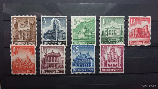 Германия Третий рейх 1940 Зимняя помощь Архитектура (Мих.751-759) **, полная серия, 9 марок.