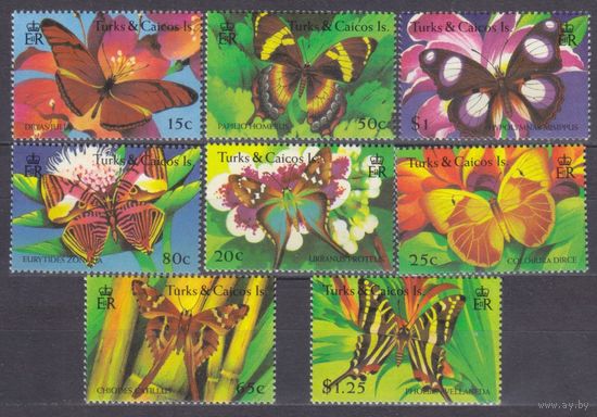 1994 Острова Теркс и Кайкос 1171-1178 Бабочки и цветы 14,00 евро