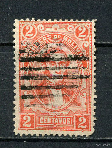 Боливия - 1897 - Хосе Мария Линарес 2С - [Mi.46] (есть тонкое место) - 1 марка. Гашеная.  (Лот 32Di)