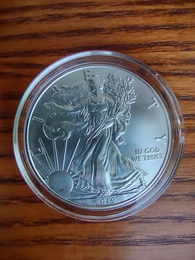 1 доллар Шагающая свобода American Eagle 2019 1Oz. Silver 9999