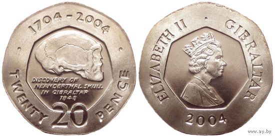 Гибралтар 20 пенсов, 2004 300 лет захвату Гибралтара UNC