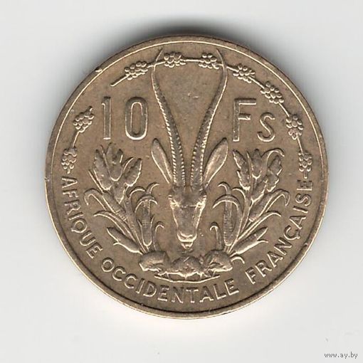 Французская Западная Африка 10 франков 1956 года. Нечастая! Состояние XF!
