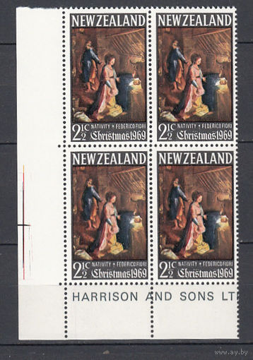 Религия. Живопись. Новая Зеландия. 1969. 1 марка в квартблоке (полная серия). Michel N 509 (2,0 е)