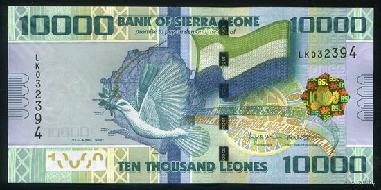 Сьерра Леоне 10000 леоне 2021 г. P33f. Серия LK. UNC