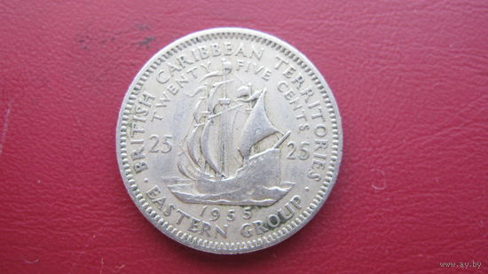 Восточные Карибы 25 центов 1955 г.