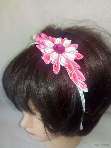 Обруч для волос цветок канзаши 1