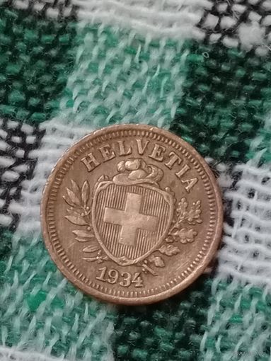 Швейцария 1 раппен 1934