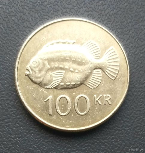 100 крон 2006 год * Исландия * Пинагор * Рыба - Воробей