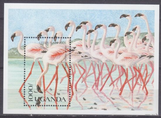 1990 Уганда 821/B120 Птицы / Фламинго 7,50 евро