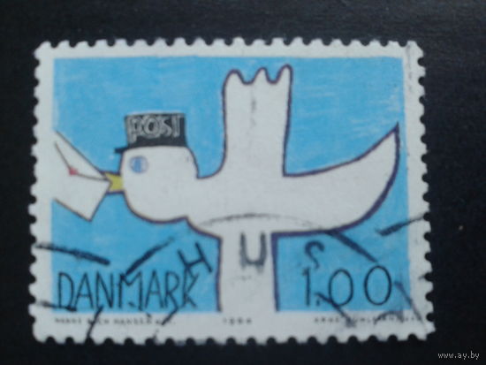 Дания 1984 птица с письмом