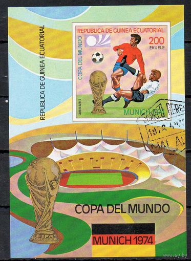 Спорт  Футбол Экваториальная Гвинея 1974 год 1 б/з блок
