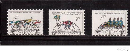 Лихтенштейн-1987(Мих.934-936)  гаш. ,Зимние ОИ-1988 в Калгари, Спорт
