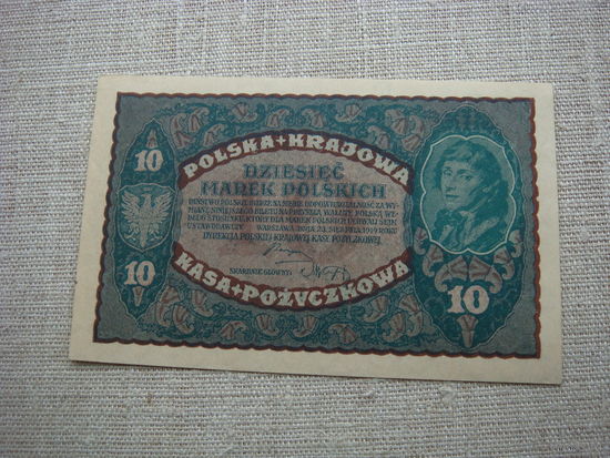 10 марок 1919 Польша aUnc