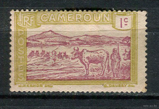 Французские колонии - Камерун - 1925/1927 - Рогатый скот 1С - (есть тонкое место) - [Mi.69] - 1 марка. MH.  (Лот 91DL)