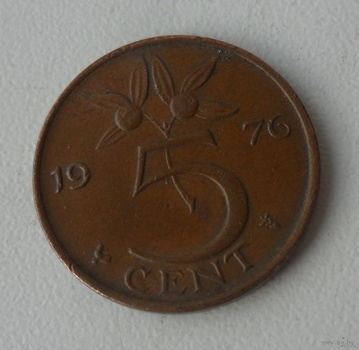 5 центов Нидерланды 1976 г.в.
