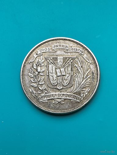 Доминиканская Республика 1 песо 1955 г,