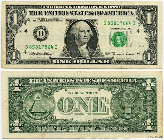 США. 1 доллар (образца 1995 года, D, Огайо, P496)