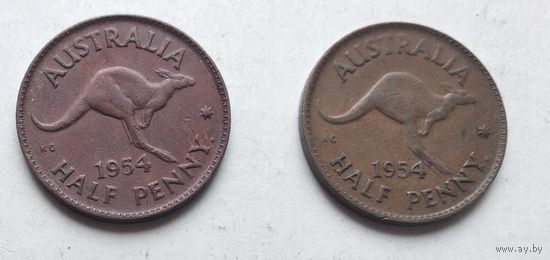 Австралия 1/2 пенни, 1954 5-13-26.27