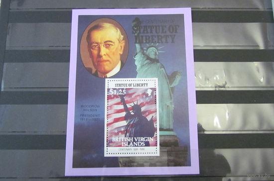 Брит. Вирг. О-ва 1986г. 100-летие Статуи Свободы, Нью-Йорк .Президенты США.**