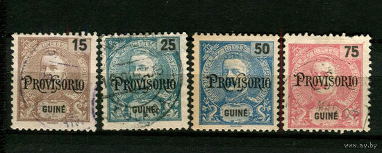Португальские колонии - Гвинея - 1902 - Надпечатка PROVISORIO - [Mi. 76-79] - полная серия - 4 марки. Гашеные  и MH.  (Лот 83BD)