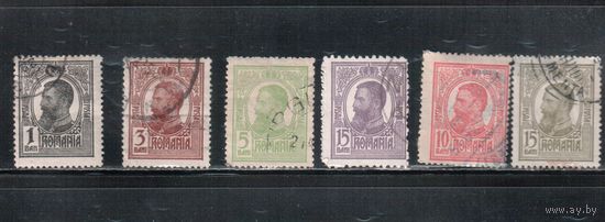 Румыния-1909, (Мих.220-225)  гаш. , Стандарт, Король Карл I,(полная серия)