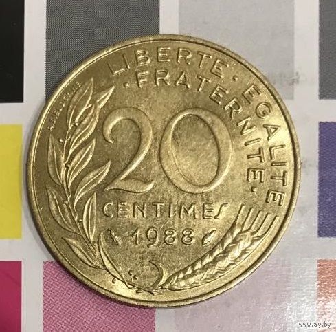 Франция 20 сантимов 1988 D