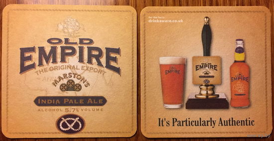 Подставка под пиво Marston's Old Empire IPA