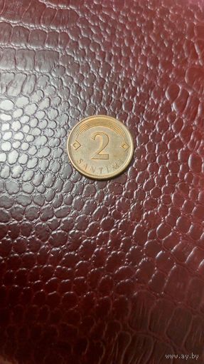 Монета 2 сантима 2009г. Латвия. Хорошая!