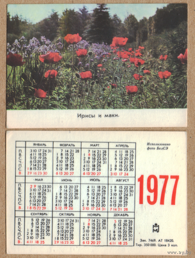 Календарь Ирисы и маки 1977