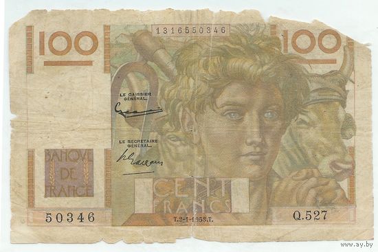 Франция, 100 франков 1953 год.