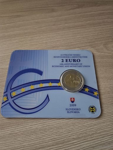 Словакия 2009 г. BU 2 евро 10лет Экономическому валютному союзу
