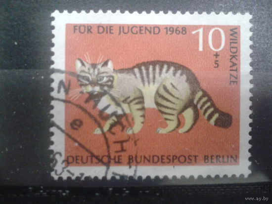 Берлин 1968 дикий кот Михель-0,6 евро гаш.