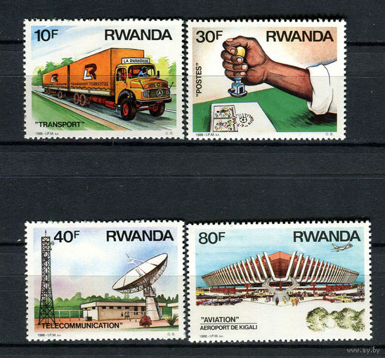 Руанда - 1986 - Транспорт и коммуникации - [Mi. 1327-1330] - полная серия - 4 марки. MNH.