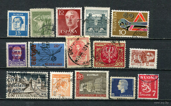 Марки разных стран (1) - 15 марок. Гашеные и MNH.  (Лот 1EV)-T25P