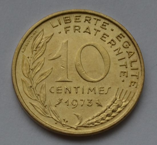 Франция, 10 сантимов 1973 г.