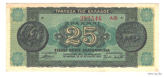 Греция 25 000 000 драхм 1944 года. Состояние XF+/aUNC!