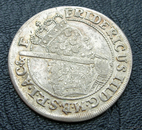 Орт (1/4 талера) 1699 SD, Бранденбург-Пруссия. Фридрих III. Остатки штемпельного блеска, коллекционное состояние!