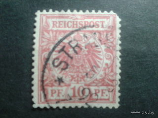 Германия 1889 стандарт 10 пф. Михель-1,8 евро гаш