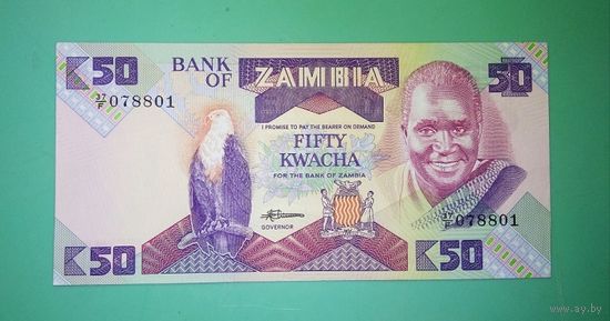 Банкнота 50 квачей Замбия 1986 - 1988 г.