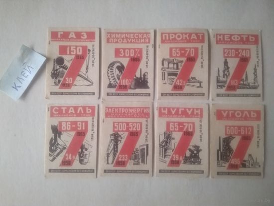 Спичечные этикетки ф.Пинск. Планы семилетки 1958-1965. 1959 год