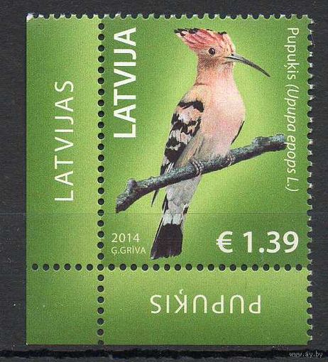 Птицы Латвия 2014 год 1 чистая марка