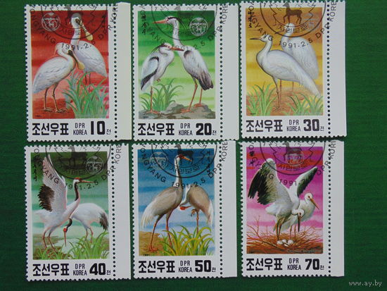 Корея 1991г. Птицы.