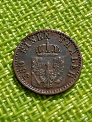 Германия Пруссия 1 пфенниг 1866 г  ( состояние )