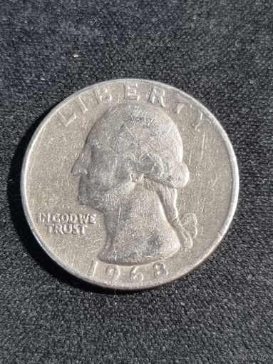 CША 25 центов 1968