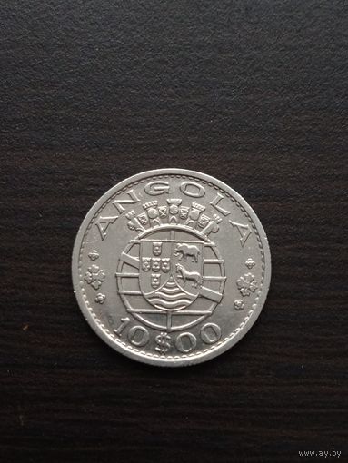 Португальская  Ангола  10 эскудо 1952 г., серебро