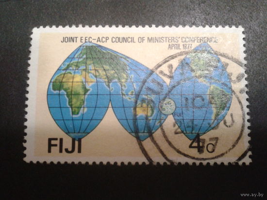 Фиджи 1977 карта мира