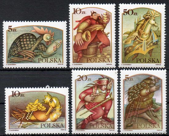 Польские легенды Польша 1986 год  чистая серия из 6 марок