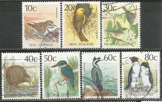Новая Зеландия. Птицы. 1988г. Mi#1048-54.